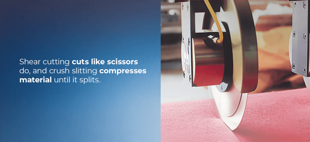 industrial blade using shear cutting to compress material